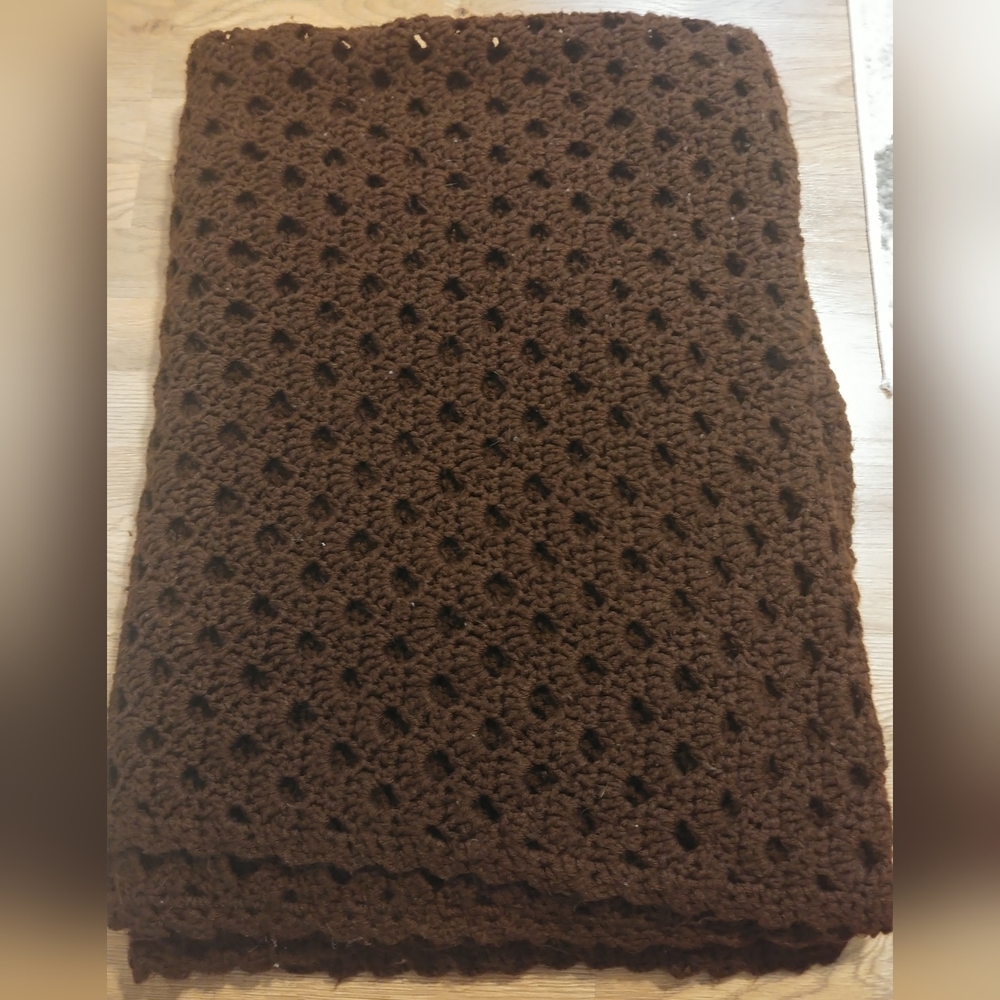 LOVELY brown Handmade Blanket 10x6
